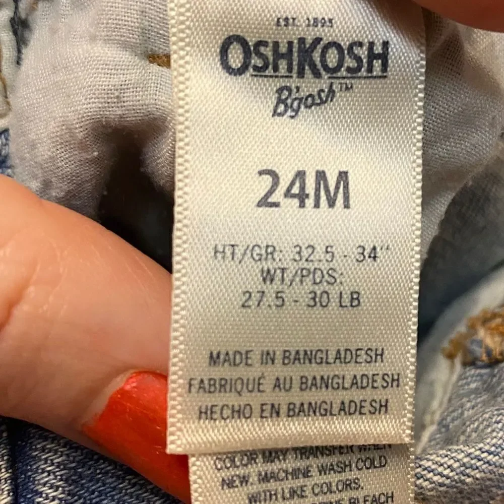 OshKosh Toddler denim overalls size 24 Months